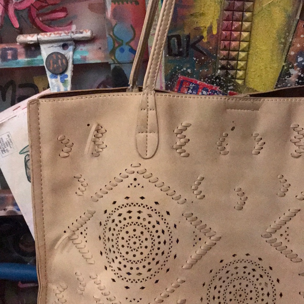 Street level aztec leather bag
